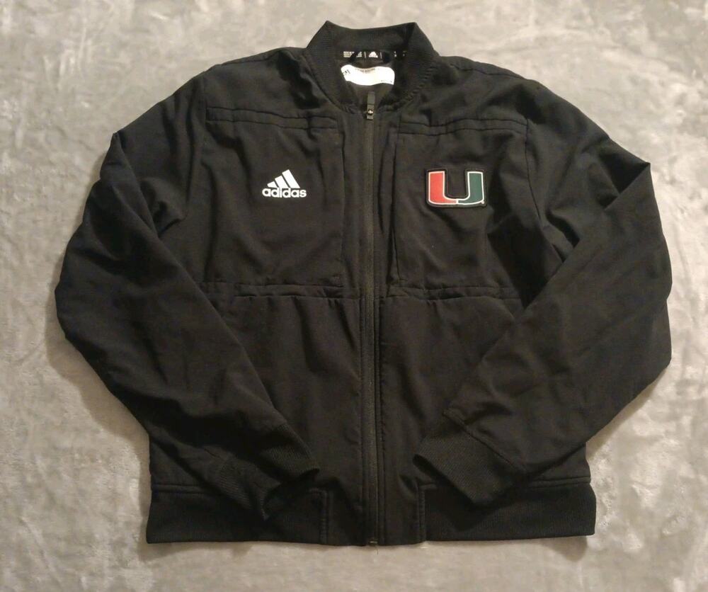 Miami Hurricanes Adidas Full Zip Up Jacket Mens Medium